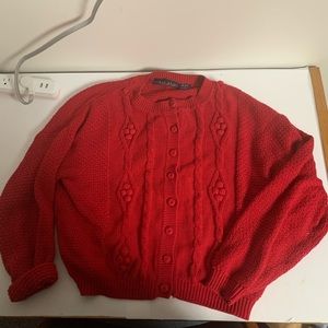 Red Cardigan Sweater